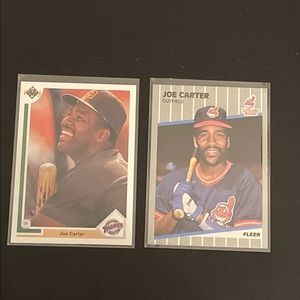 2 Card Lot 1989-91 Fleer & Upper Deck Joe Carter
